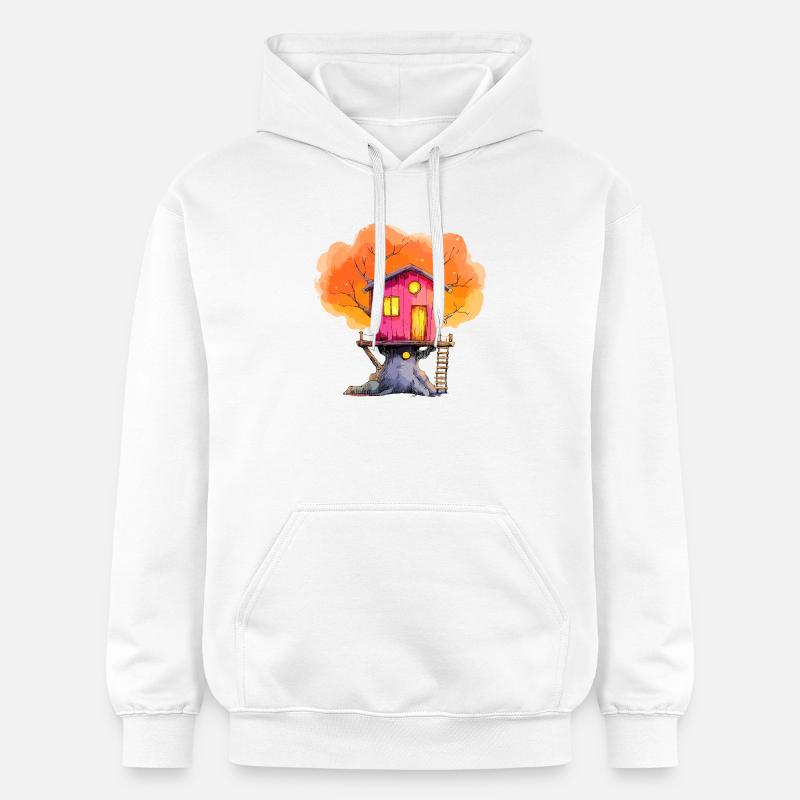 Magie d’automne de la Cabane Rose - Sweat à capuche Softstyle® Gildan Unisexe - blanc
