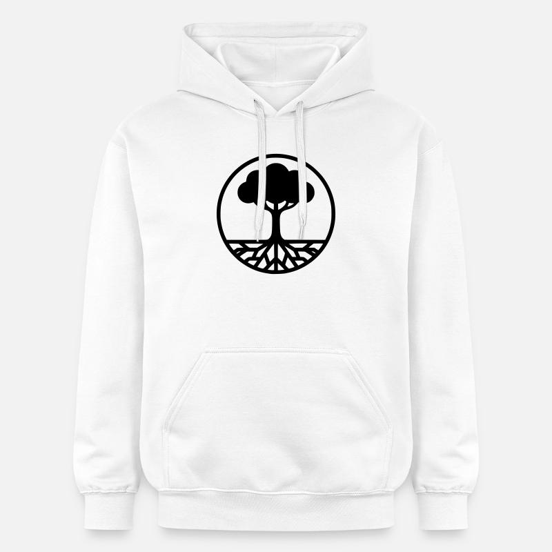 Silhouette de l’Arbre de Vie - Sweat à capuche Softstyle® Gildan Unisexe - blanc