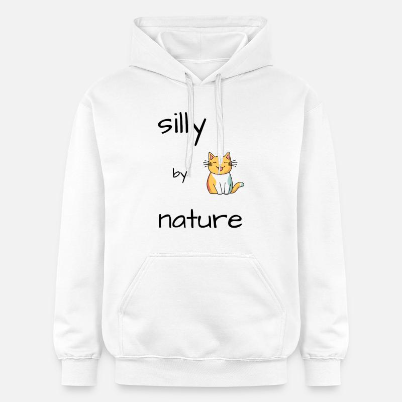Chat Idiot - Sweat à capuche Softstyle® Gildan Unisexe - blanc