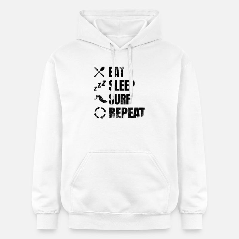 Diction drôle de surfeur - Sweat à capuche Softstyle® Gildan Unisexe - blanc