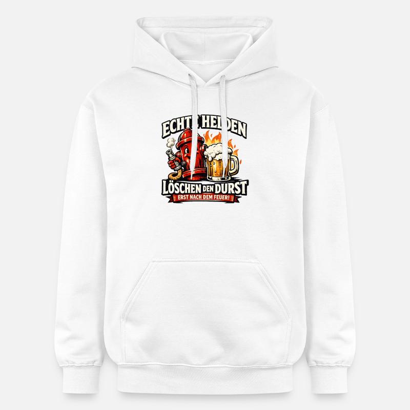 Echte Helden löschen den Durst - Gildan Unisex Softstyle® Midweight Hoodie - Weiß