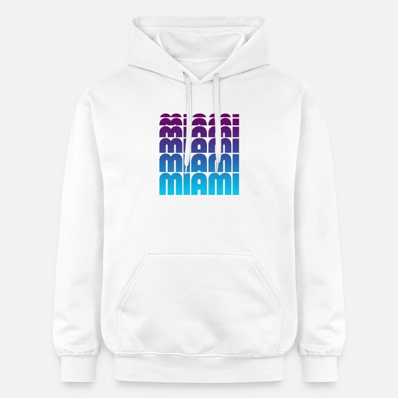 Gradient de grille de Miami - Sweat à capuche Softstyle® Gildan Unisexe - blanc