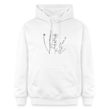 Art au trait floral - Sweat à capuche Softstyle® Gildan Unisexe - blanc - Devant - Liana (172cm) & Jaron (178cm)