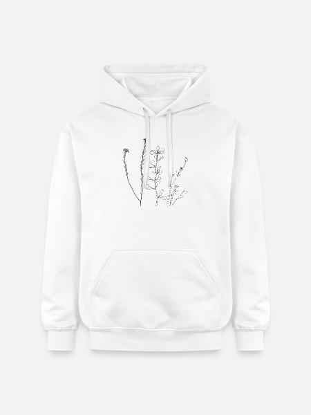 Floral Line Art - Gildan Unisex Softstyle® Midweight Hoodie - white