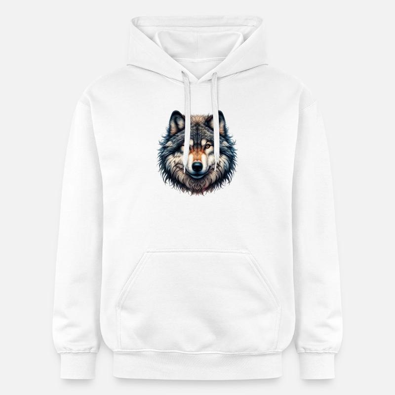 Loup - Sweat à capuche Softstyle® Gildan Unisexe - blanc