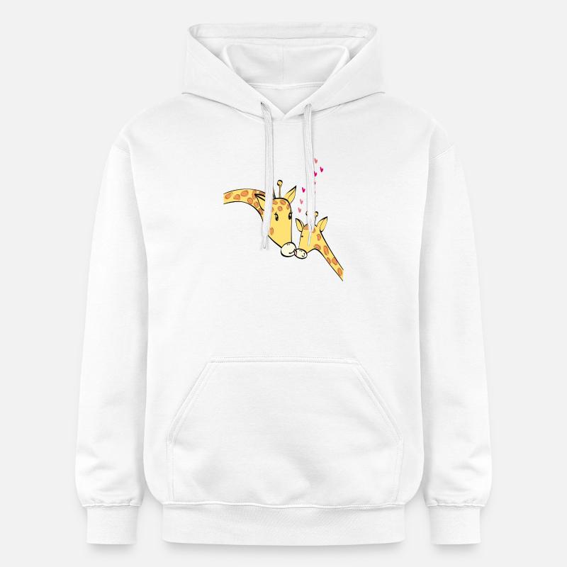 Girafes amoureuses - Sweat à capuche Softstyle® Gildan Unisexe - blanc