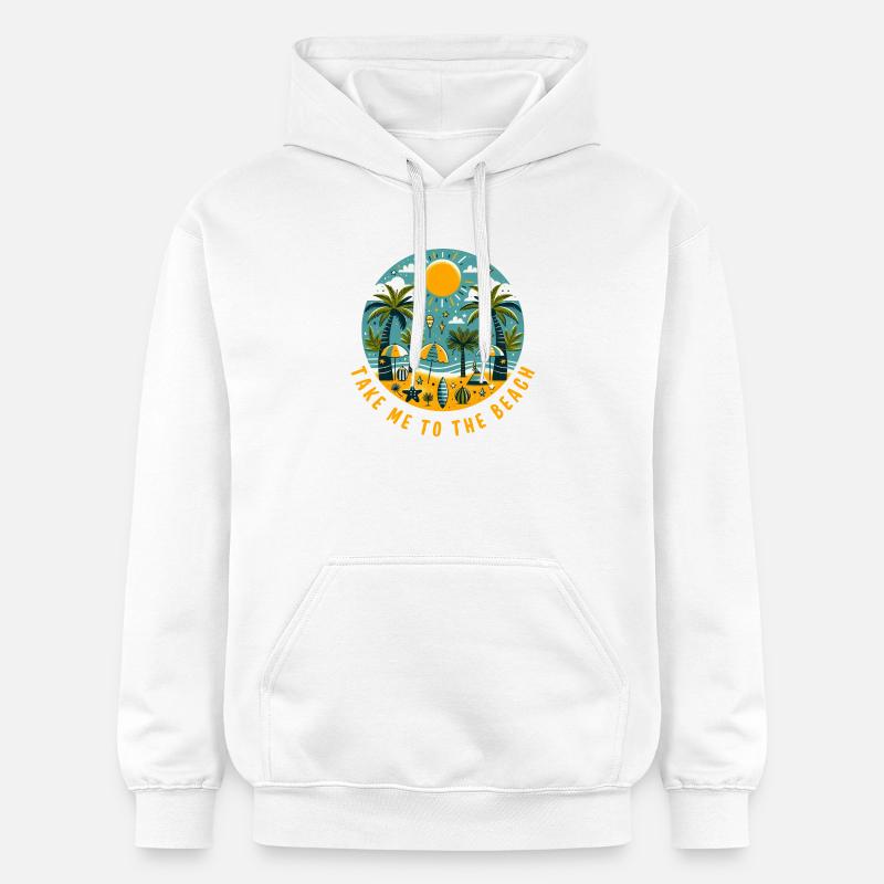Emmenez-moi à la plage - Sweat à capuche Softstyle® Gildan Unisexe - blanc