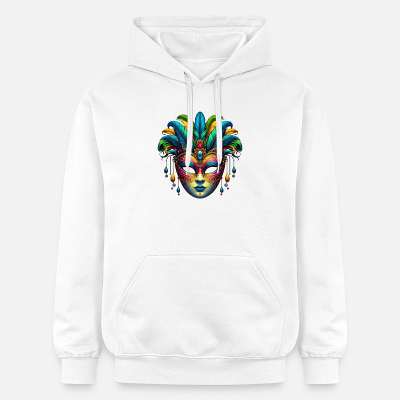 Masque du Carnaval de Venise - Sweat à capuche Softstyle® Gildan Unisexe - blanc