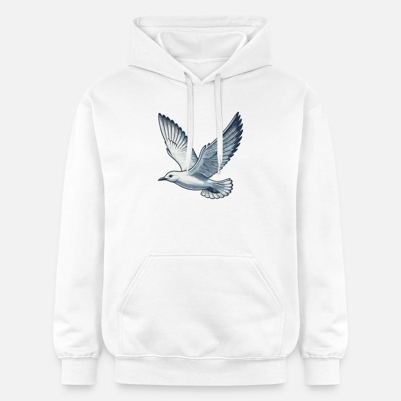 Möwe - Gildan Unisex Softstyle® Midweight Hoodie - Weiß