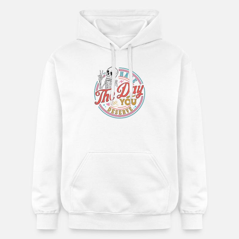 Crâne avec message de motivation - Sweat à capuche Softstyle® Gildan Unisexe - blanc