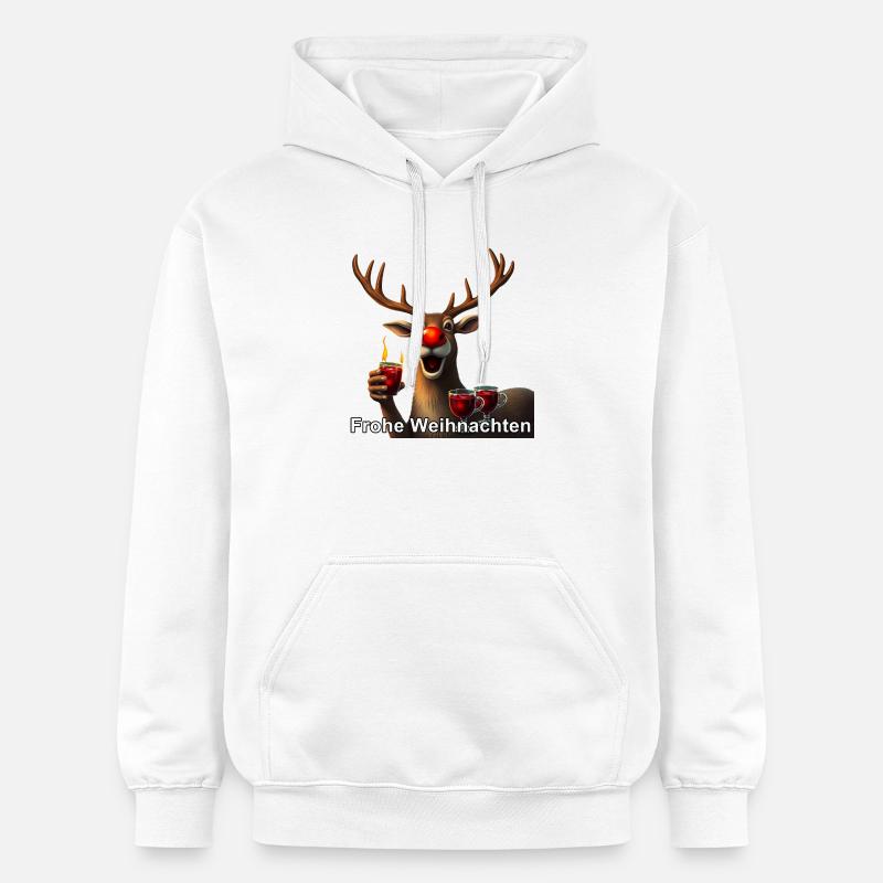 Renne au vin chaud Joyeux Noël - Sweat à capuche Softstyle® Gildan Unisexe - blanc