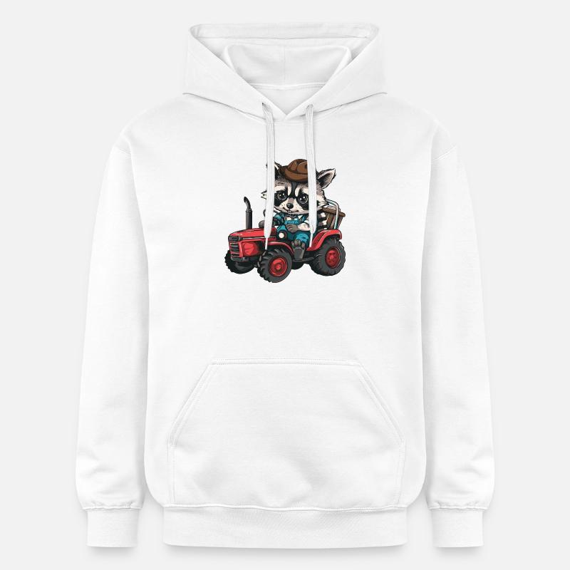 Éleveur de tracteurs à ratons laveurs - Sweat à capuche Softstyle® Gildan Unisexe - blanc