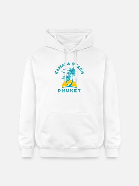 Kamala Beach Phuket Sunset Palm - Gildan Unisex Softstyle® Midweight Hoodie - white