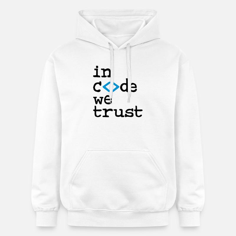 in code we trust ! - Sweat à capuche Softstyle® Gildan Unisexe - blanc