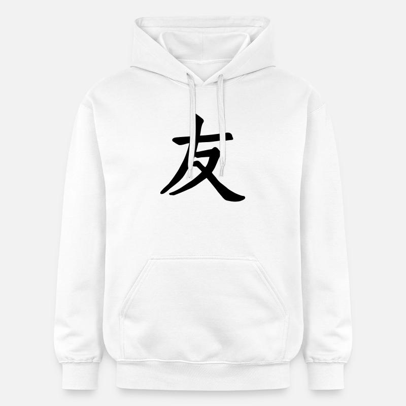 Vecteur chinois d’ami - Sweat à capuche Softstyle® Gildan Unisexe - blanc