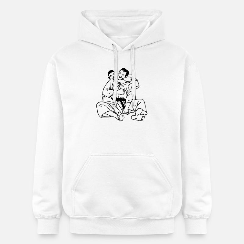 Pince de cou Jiujitsu - Sweat à capuche Softstyle® Gildan Unisexe - blanc