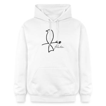Frieden - Gildan Unisex Softstyle® Midweight Hoodie - Weiß - Vorne - Liana (172cm) & Jaron (178cm)
