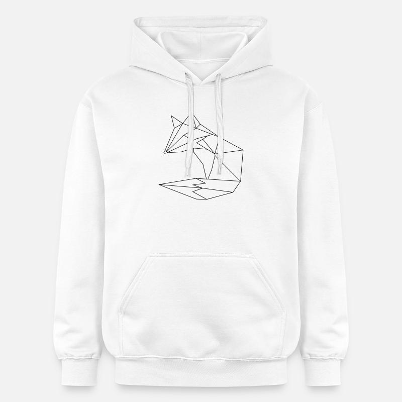 Fuchs im ORGAMI style Liniar - Gildan Unisex Softstyle® Midweight Hoodie - Weiß
