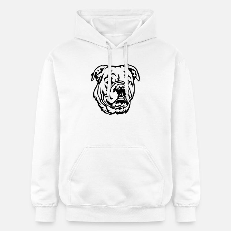 Tête de bouledogue continental - Sweat à capuche Softstyle® Gildan Unisexe - blanc