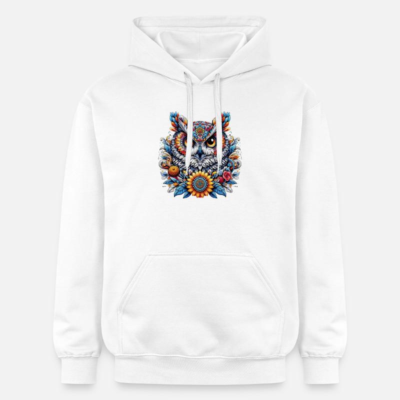 Hibou - Sweat à capuche Softstyle® Gildan Unisexe - blanc