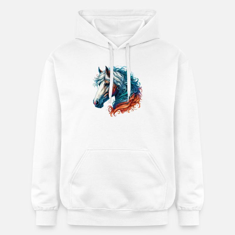 Cheval - Sweat à capuche Softstyle® Gildan Unisexe - blanc