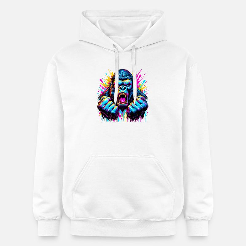 Gorille - Sweat à capuche Softstyle® Gildan Unisexe - blanc