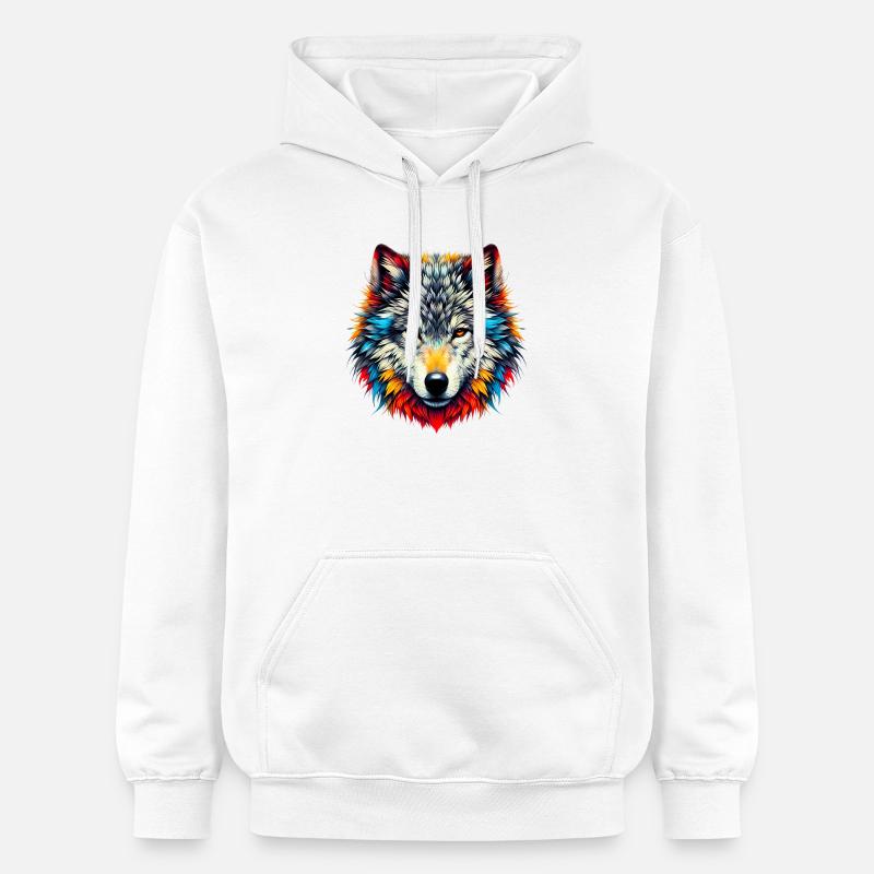 Loup - Sweat à capuche Softstyle® Gildan Unisexe - blanc