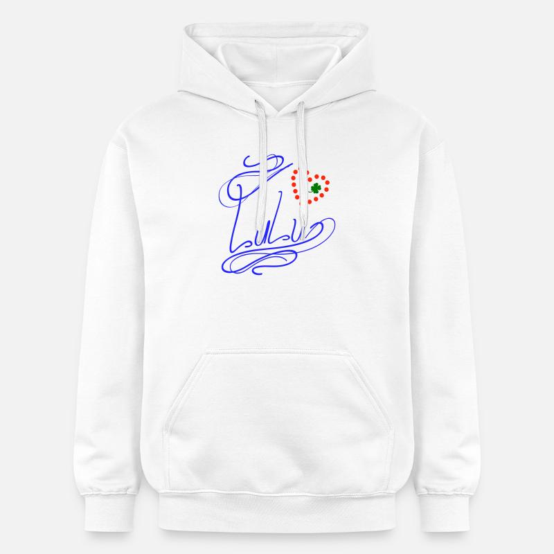 Lulu avec cœur et trèfle - Sweat à capuche Softstyle® Gildan Unisexe - blanc
