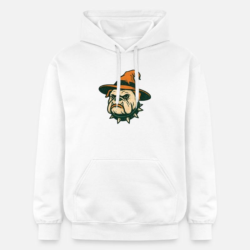Bouledogue Sorcier Halloween - Sweat à capuche Softstyle® Gildan Unisexe - blanc
