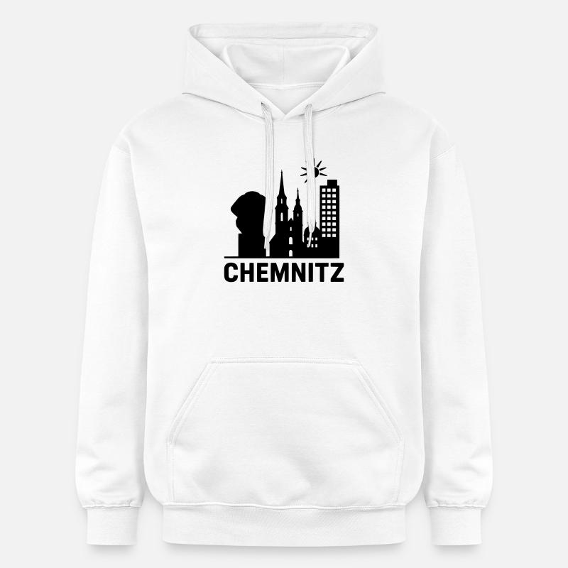 Silhouette de l’emprise de Chemnitz - Sweat à capuche Softstyle® Gildan Unisexe - blanc