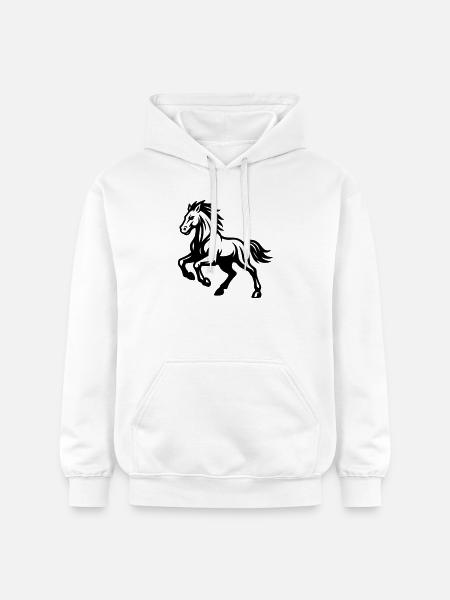 Cheval - Sweat à capuche Softstyle® Gildan Unisexe - blanc