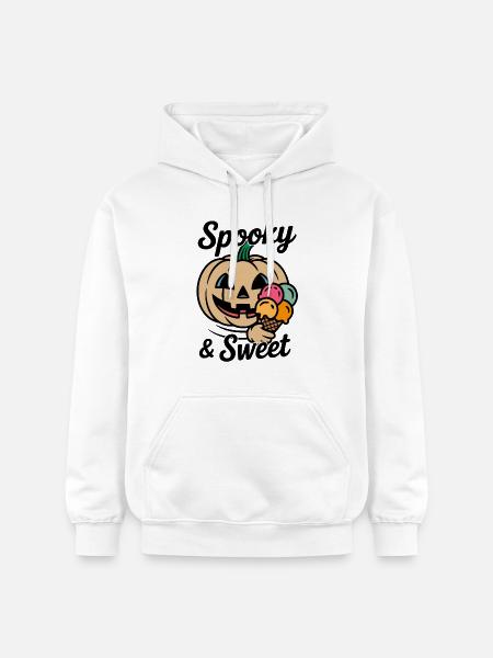 Kürbis mit Eiscreme Cartoon - Gildan Unisex Softstyle® Midweight Hoodie - white