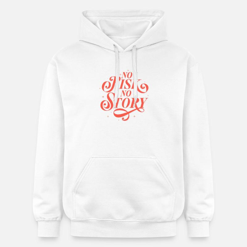 AUCUN RISQUE. PAS D’HISTOIRE. - Sweat à capuche Softstyle® Gildan Unisexe - blanc