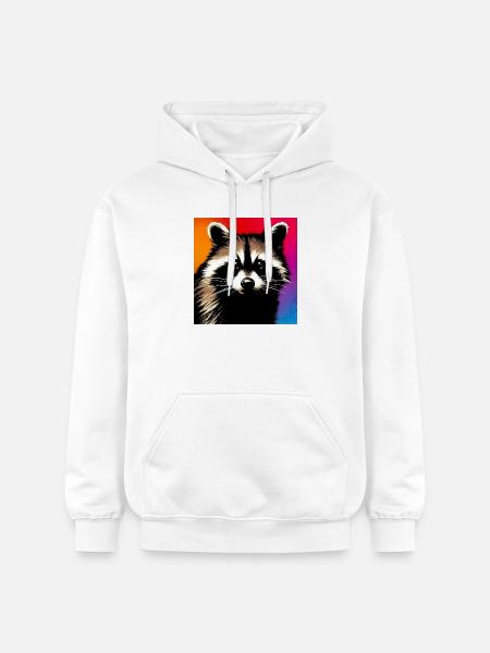 Raccoon - Gildan Unisex Softstyle® Midweight Hoodie - white