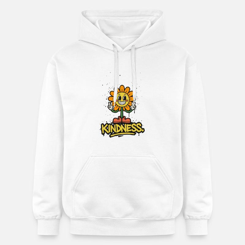 Tuez-les avec gentillesse – souriez simplement - Sweat à capuche Softstyle® Gildan Unisexe - blanc