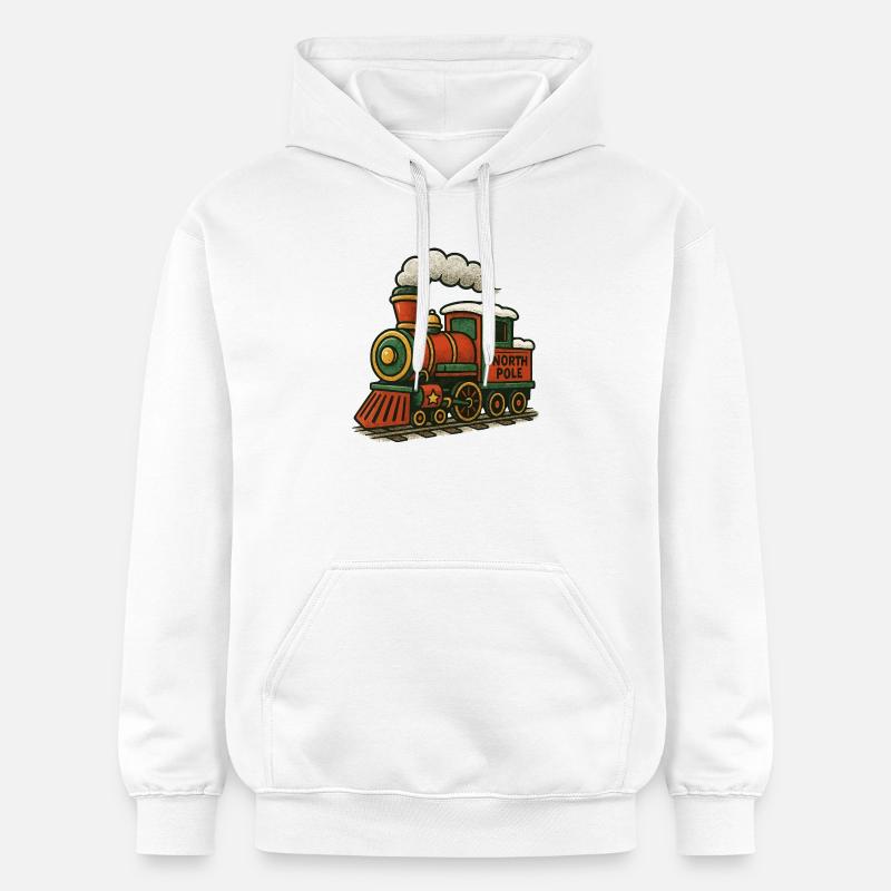 Locomotive Retro du Pôle Nord - Sweat à capuche Softstyle® Gildan Unisexe - blanc