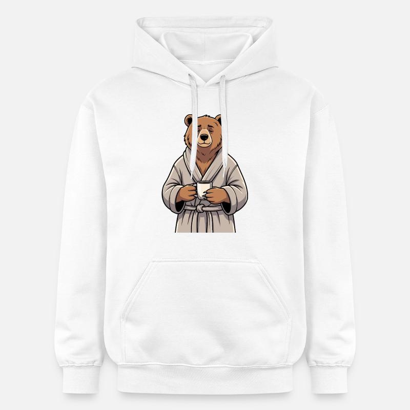 Supporte le café - Sweat à capuche Softstyle® Gildan Unisexe - blanc