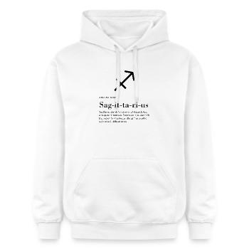 Sagittaire - Signe du zodiaque - Sweat à capuche Softstyle® Gildan Unisexe - blanc - Devant - Liana (172cm) & Jaron (178cm)