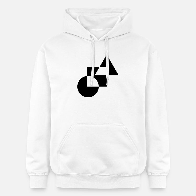 Geometric Bold Shapes Design T-Shirt - Sweat à capuche Softstyle® Gildan Unisexe - blanc
