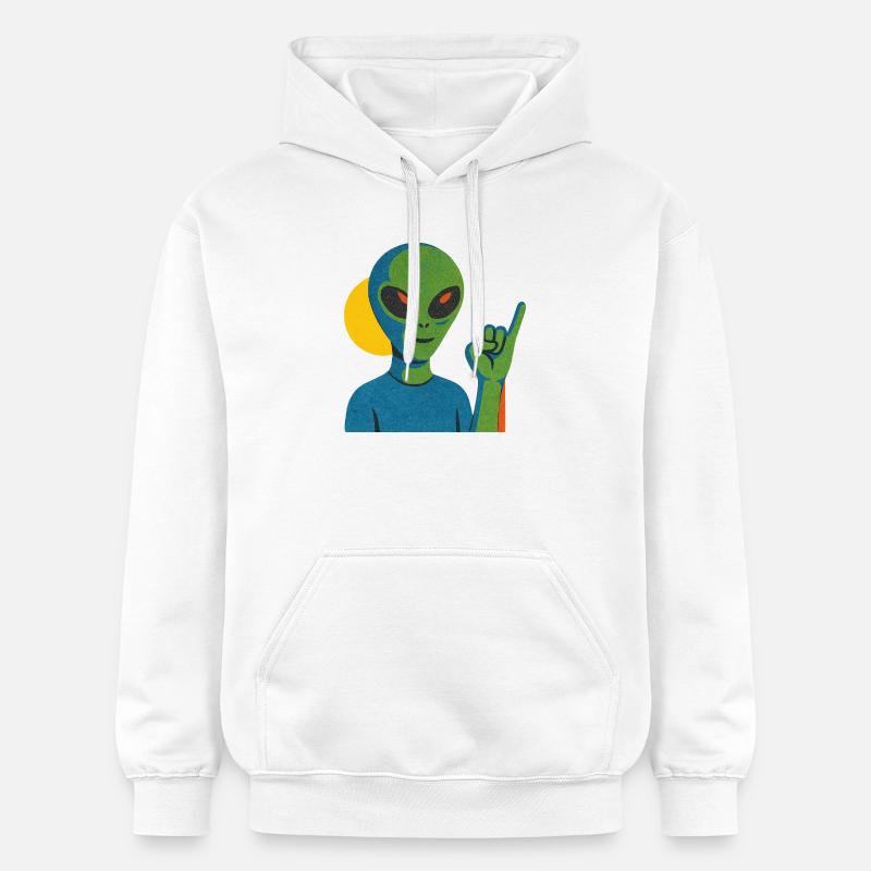 Panneau néon en pierre extraterrestre - Sweat à capuche Softstyle® Gildan Unisexe - blanc