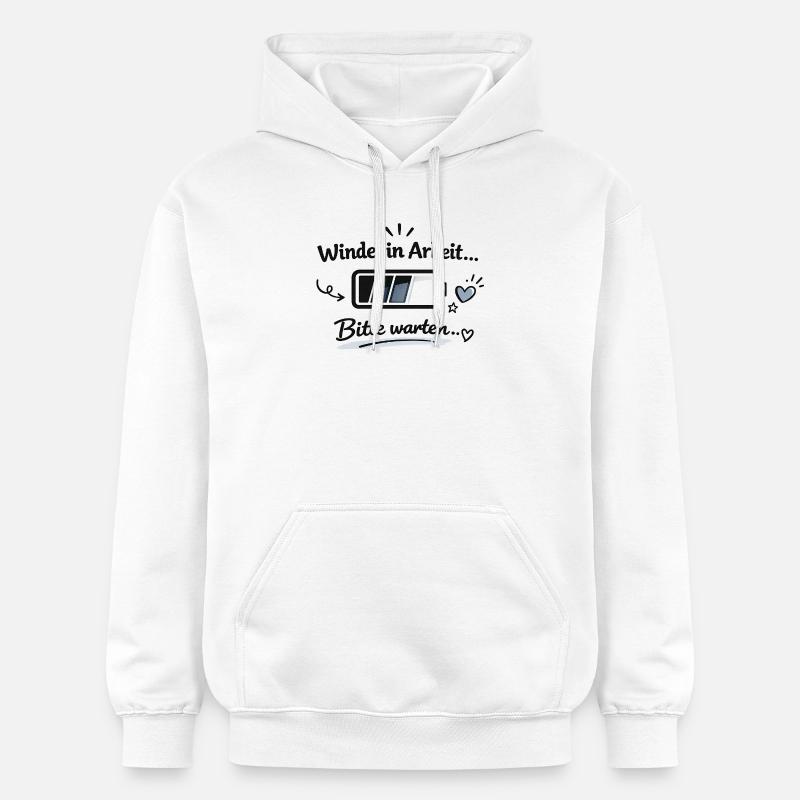 Windel in Arbeit - Bitte warten - Gildan Unisex Softstyle® Midweight Hoodie - Weiß
