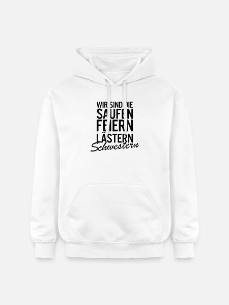 Wir sind die Laesterschwestern Shirt - Gildan Unisex Softstyle® Midweight Hoodie - Weiß