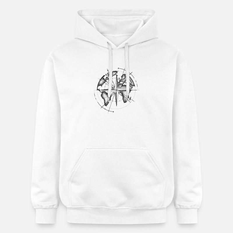 Map monde  - Sweat à capuche Softstyle® Gildan Unisexe - blanc