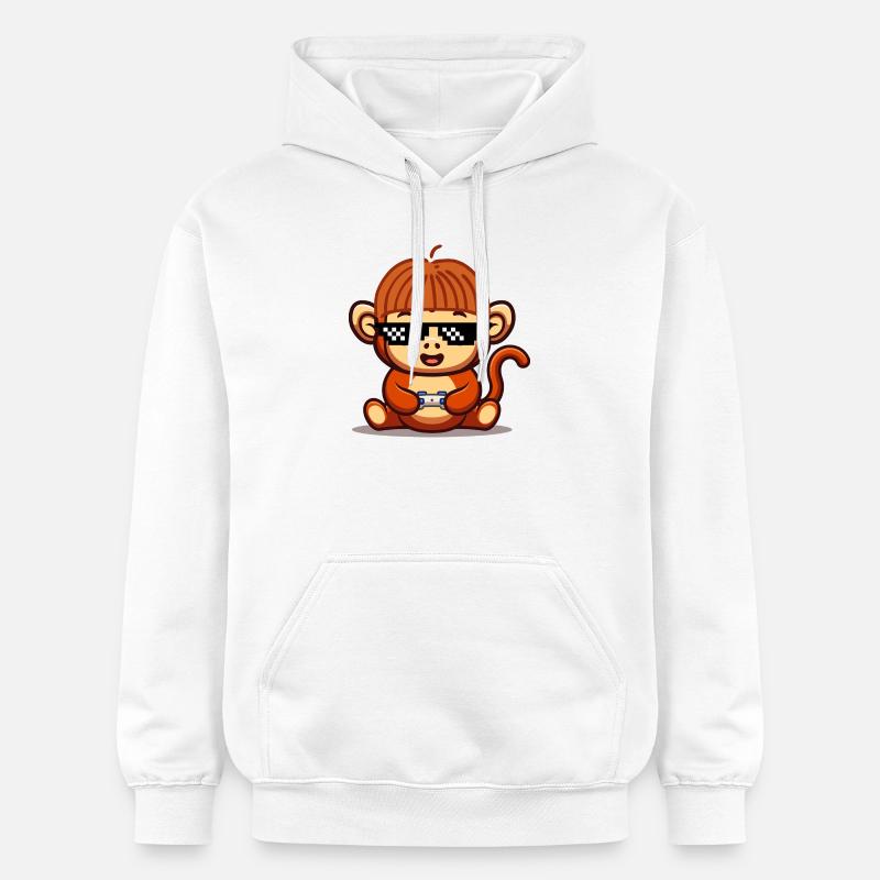 Singe de jeu - Sweat à capuche Softstyle® Gildan Unisexe - blanc