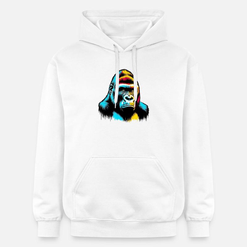 Gorille - Sweat à capuche Softstyle® Gildan Unisexe - blanc