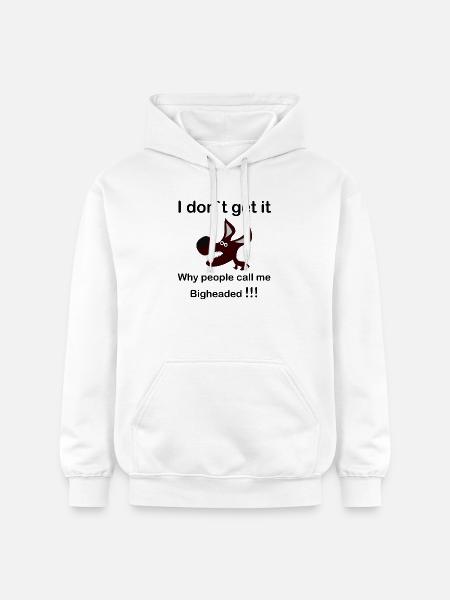 Maroon Cartoon Dog with Fangs - Gildan Unisex Softstyle® Midweight Hoodie - white
