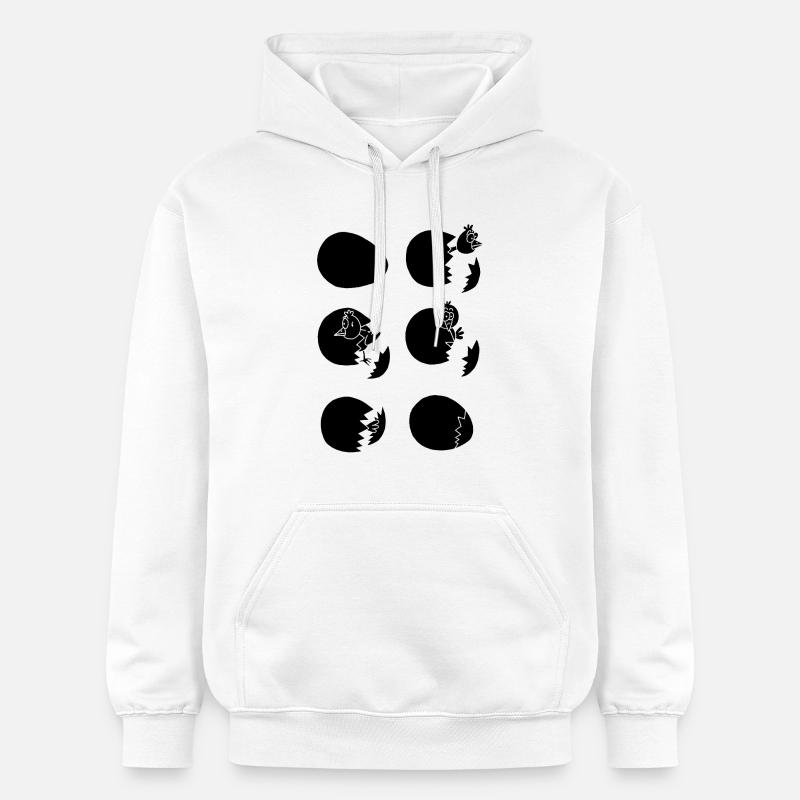 Die Welt entdecken oder nicht (schwarz) - Gildan Unisex Softstyle® Midweight Hoodie - Weiß
