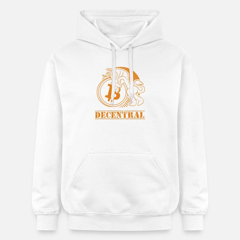 Decentral – Design classique du Bitcoin - Sweat à capuche Softstyle® Gildan Unisexe - blanc
