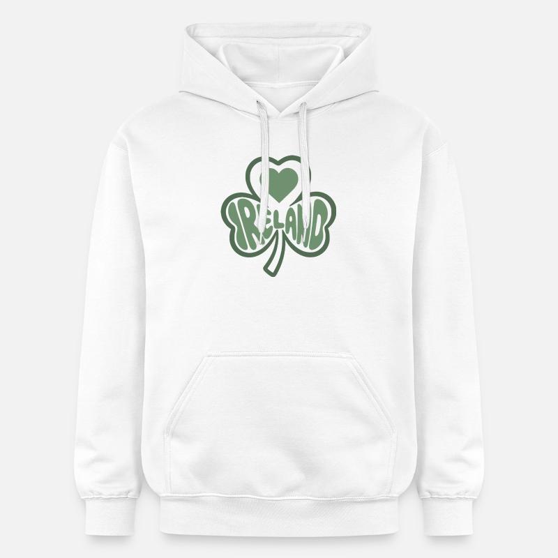 Irlande, Irlande Trèfle au cœur - Sweat à capuche Softstyle® Gildan Unisexe - blanc