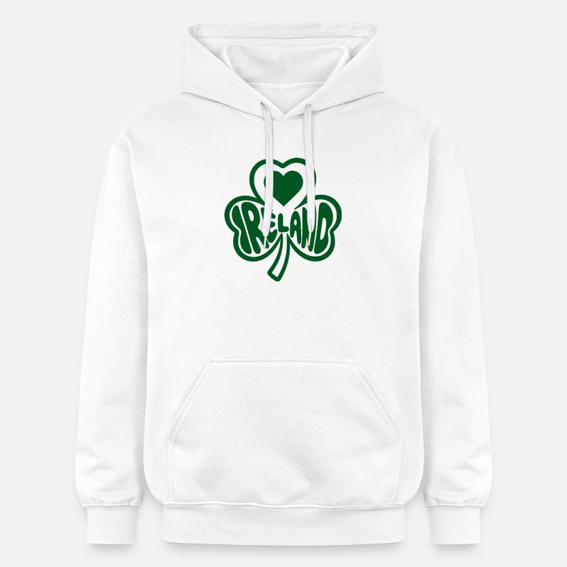 Cœur du trèfle celtique Irlande - Sweat à capuche Softstyle® Gildan Unisexe - blanc